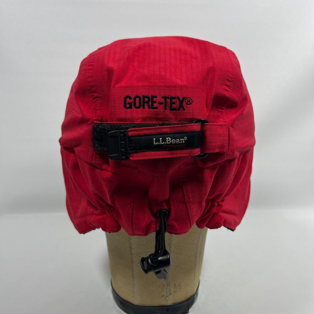 LL BEAN Hat Mens L-XL Outdoors GoreTex Winter Fleece Ear Flap Ripstop Nylon Red